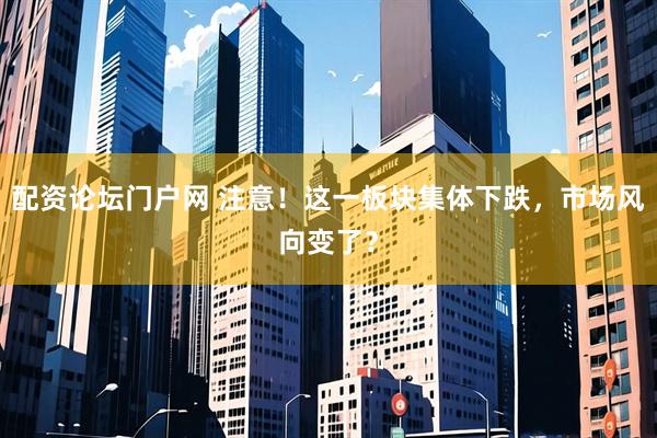 配资论坛门户网 注意！这一板块集体下跌，市场风向变了？