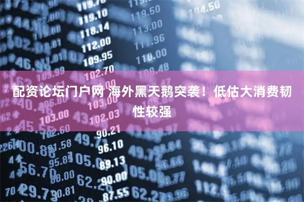 配资论坛门户网 海外黑天鹅突袭！低估大消费韧性较强